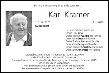 Anzeige von Karl Kramer von MGO