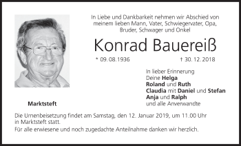 Anzeige von Konrad Bauereiß von MGO