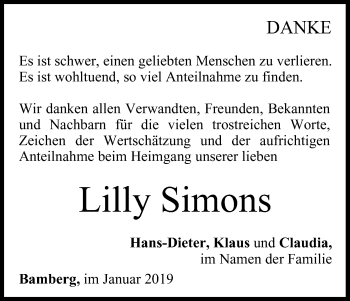 Anzeige von Lilly Simons von MGO