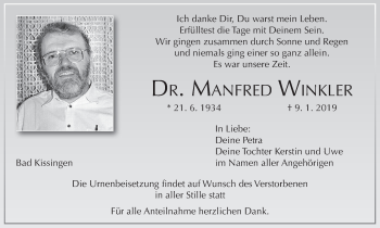 Anzeige von Manfred Winkler von MGO