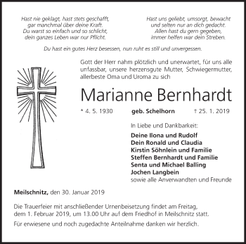 Anzeige von Marianne Bernhardt von MGO