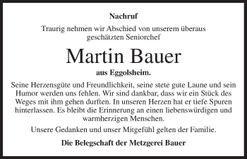 Anzeige von Martin Bauer von MGO