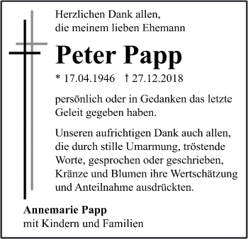 Anzeige von Peter Papp von MGO