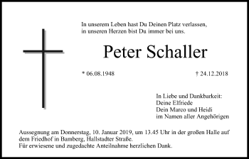 Anzeige von Peter Schaller von MGO