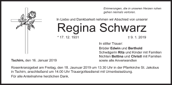 Anzeige von Regina Schwarz von MGO