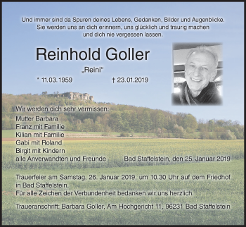 Anzeige von Reinhold Goller von MGO