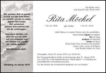 Anzeige von Rita Möckel von MGO
