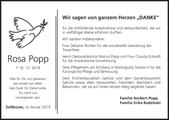 Anzeige von Rosa Popp von MGO