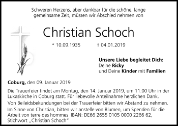 Anzeige von Schristian Schoch von MGO