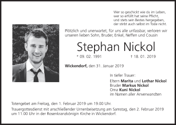 Anzeige von Stephan Nickol von MGO