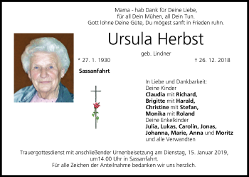 Anzeige von Ursula Herbst von MGO