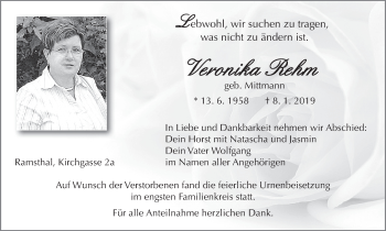 Anzeige von Veronika Rehm von MGO
