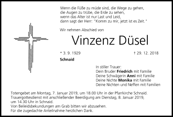 Anzeige von Vinzenz Düsel von MGO