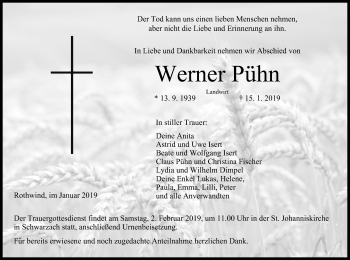 Anzeige von Werner Pühn von MGO