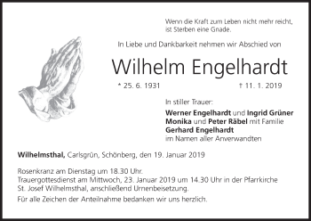 Anzeige von Wilhelm Engelhardt von MGO
