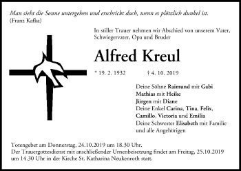 Anzeige von Alfred Kreul von MGO