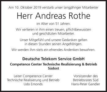 Anzeige von Andreas Rothe von MGO