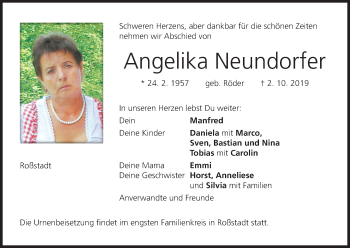 Anzeige von Angelika Neundorfer von MGO