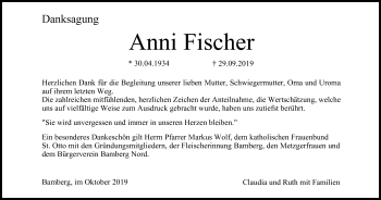 Anzeige von Anni Fischer von MGO