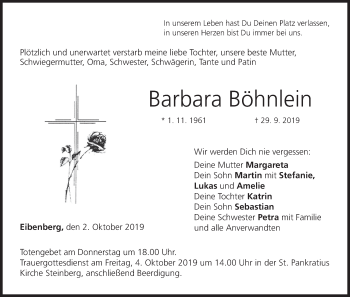 Anzeige von Barbara Böhnlein von MGO