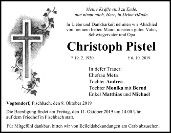 Anzeige von Christoph Pistel von MGO