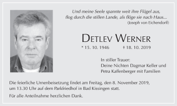 Anzeige von Detlev Werner von MGO