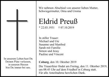 Anzeige von Eldrid Preuß von MGO
