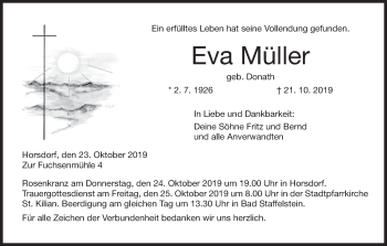 Anzeige von Eva Müller von MGO