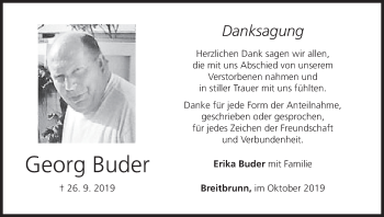 Anzeige von Georg Buder von MGO