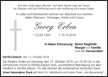 Anzeige von Georg Erben von MGO