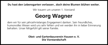 Anzeige von Georg Wagner von MGO