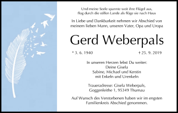 Anzeige von Gerd Weberpals von MGO