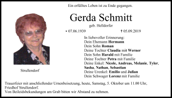 Anzeige von Gerda Schmitt von MGO