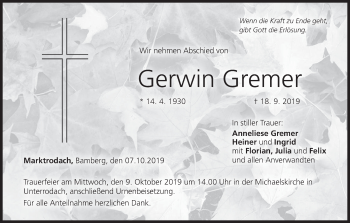 Anzeige von Gerwin Gremer von MGO