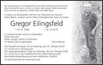 Anzeige von Gregor Eilingsfeld von MGO