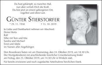 Anzeige von Günter Stierstorfer von MGO