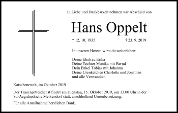 Anzeige von Hans Oppelt von MGO