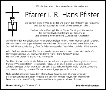 Anzeige von Hans Pfister von MGO