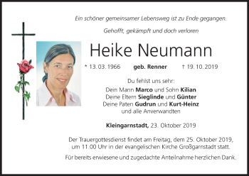 Anzeige von Heike Neumann von MGO