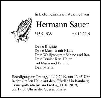 Anzeige von Hermann Sauer von MGO