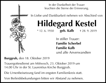Anzeige von Hildegard Kestel von MGO