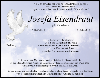 Anzeige von Josefa Eisendraut von MGO