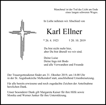 Anzeige von Karl Ellner von MGO