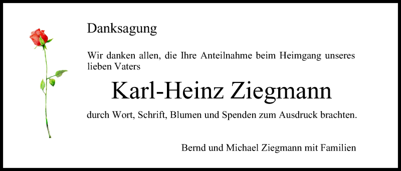  Traueranzeige für Karl-Heinz Ziegmann vom 19.10.2019 aus MGO
