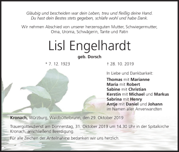 Anzeige von Lisl Engelhardt von MGO