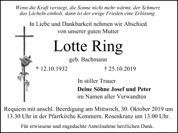 Anzeige von Lotte Ring von MGO