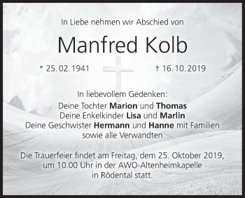 Anzeige von Manfred Kolb von MGO