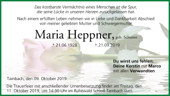 Anzeige von Maria Heppner von MGO