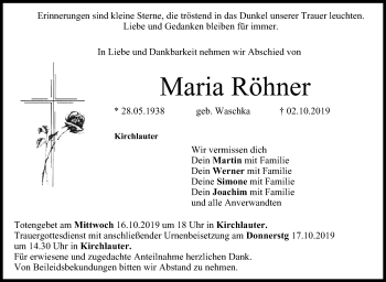 Anzeige von Maria Röhner von MGO