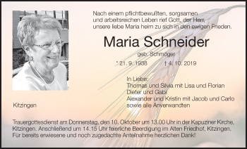 Anzeige von Maria Schneider von MGO